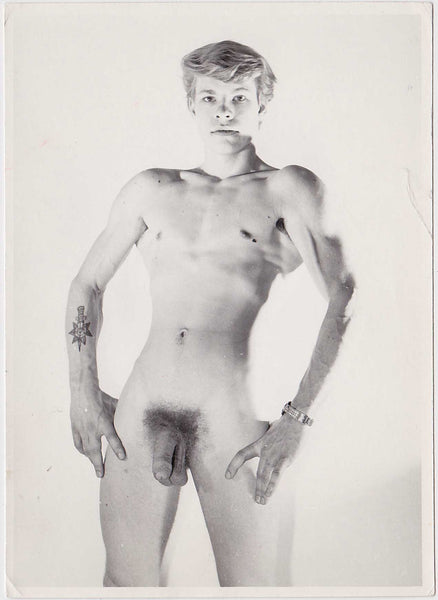Vintage gay physique photo handsome blond nude man