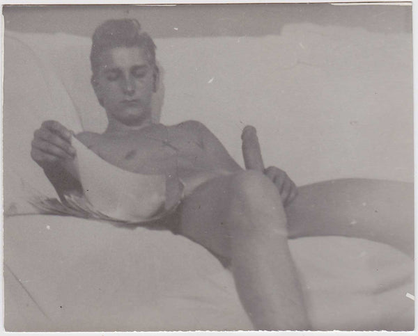 Male Nude Looking at Photos, vintage gay photo