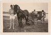 Man with Horse Drawn Wagon vintage snapshot