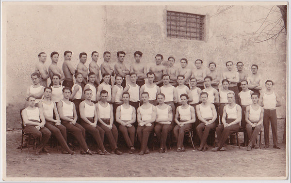 Young men in rows, vintage team photo