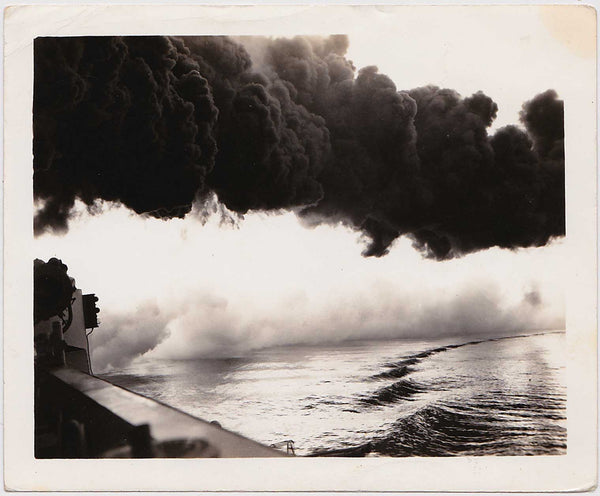 Fire At Sea Vintage Photo