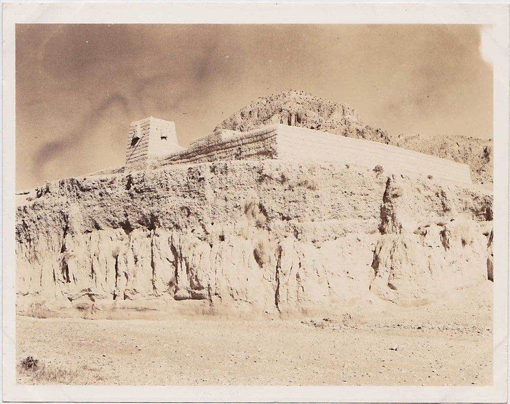 Khyber Pass Walled Afridi Village vintage sepia photo