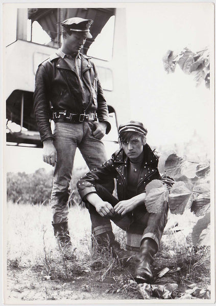 Two Leathermen in Berlin vintage photo 1950s