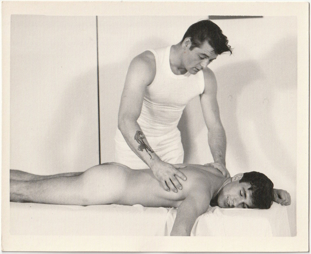 Positions reversed, the massage has begun. By Chuck Renslow - Kris Studio, Chicago.