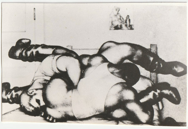 Vintage photo of a drawing. The artist is unknown but it looks like Tom of Finland.