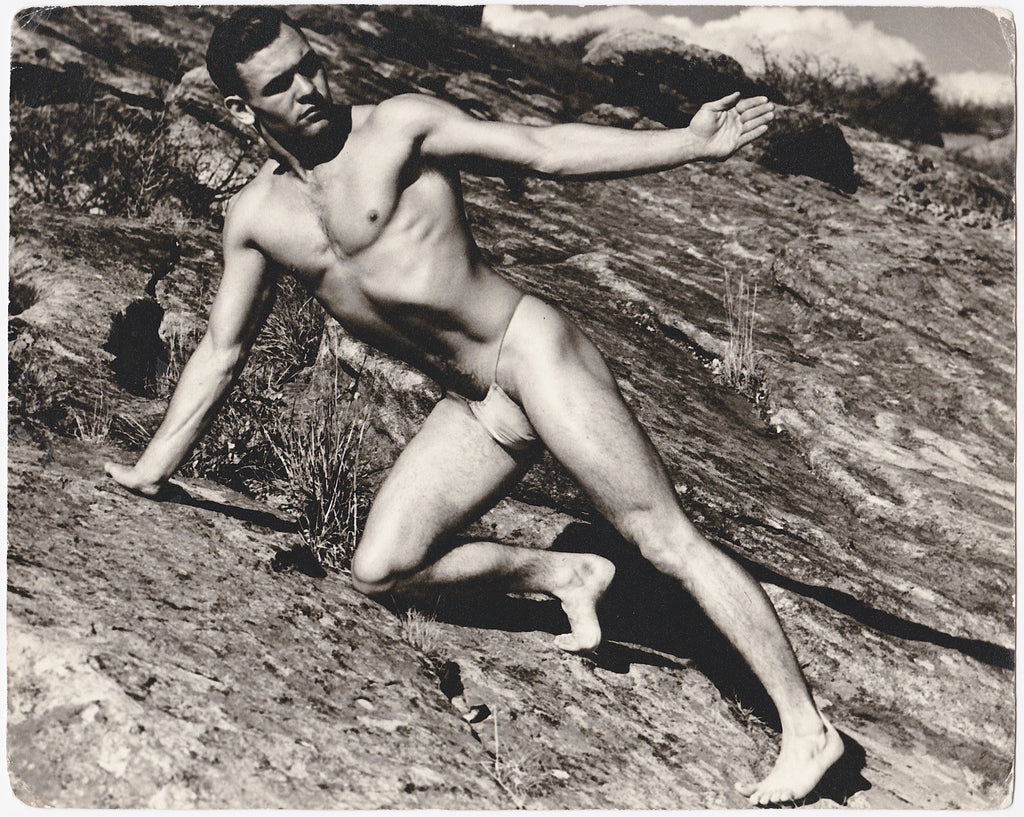 Rare, large (8" x 10") vintage photo by Don Whitman / Western Photography Guild of handsome Kenny Owens in a posing strap.