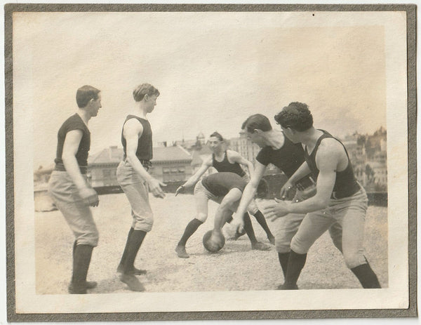 Basketball Game on Roof vintage photo 1905