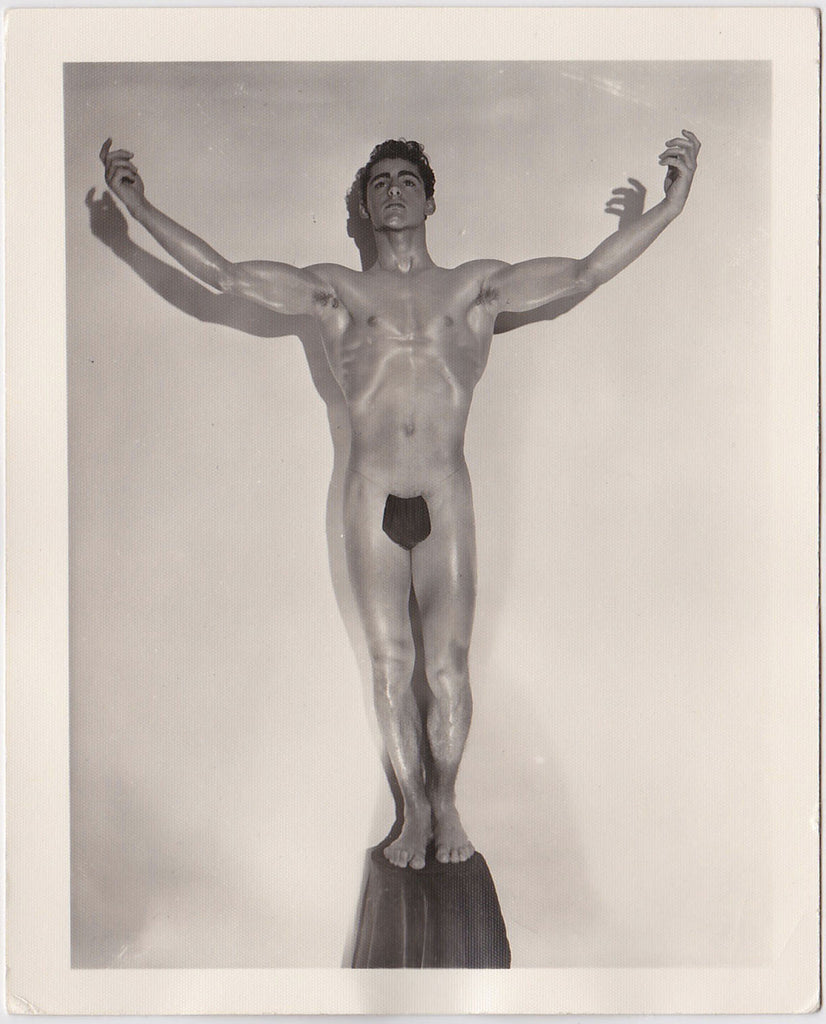 Male Nude in Posing Strap vintage physique photo