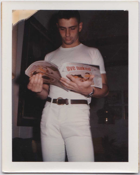 Man Looking at Straight Porn: Vintage Color Polaroid