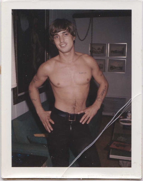 Handsome Guy in Black Jeans vintage gay Polaroid