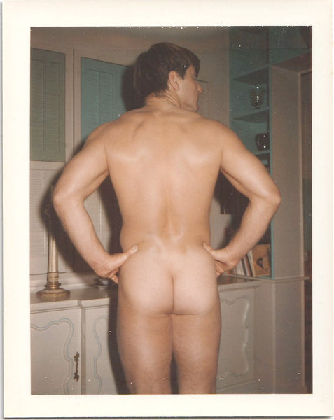 Vintage gay color Polaroid Nude Bodybuilder Backside