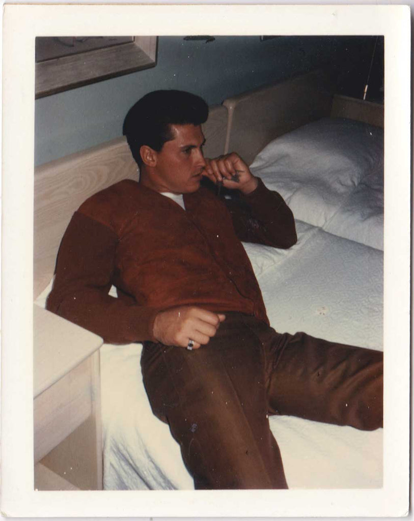 Man in Silk Pajamas: Vintage Gay Color Polaroid