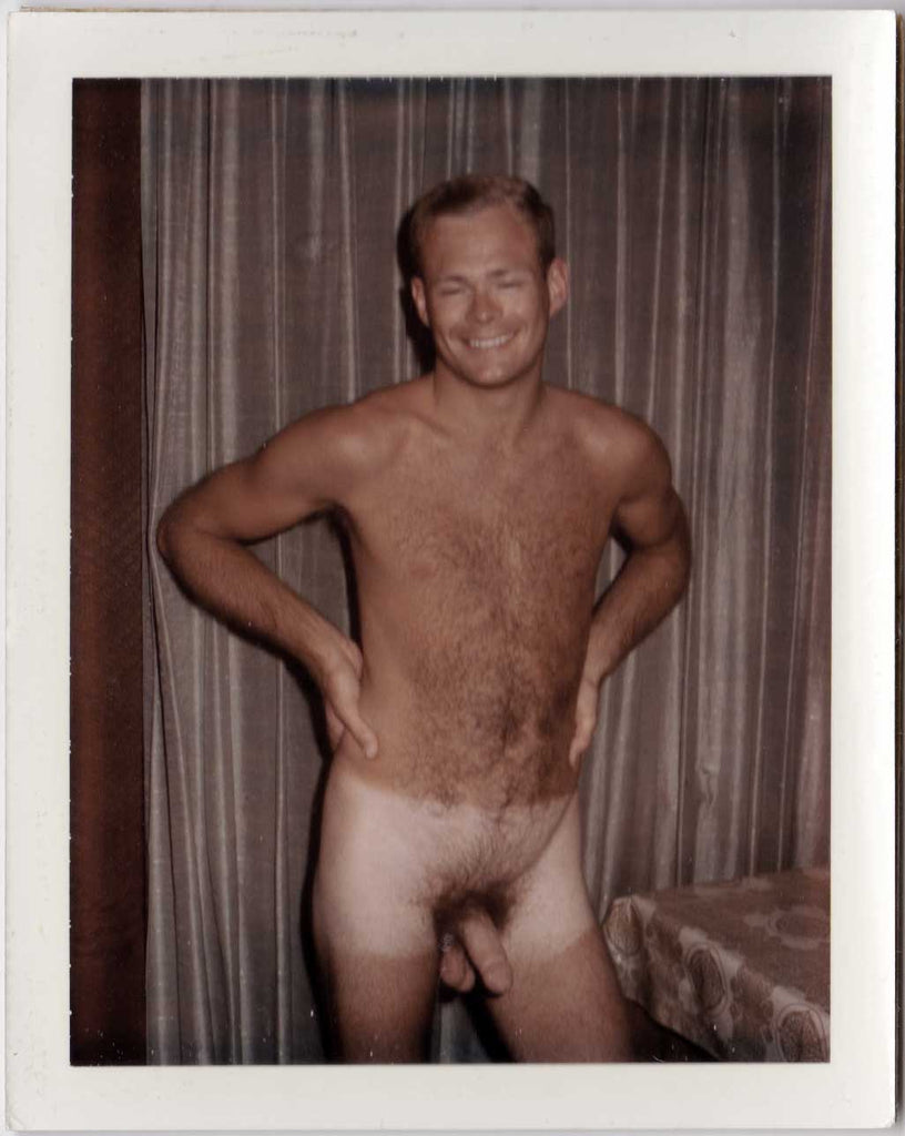 Smiling Man with Tan Lines: Vintage Gay Color Polaroid