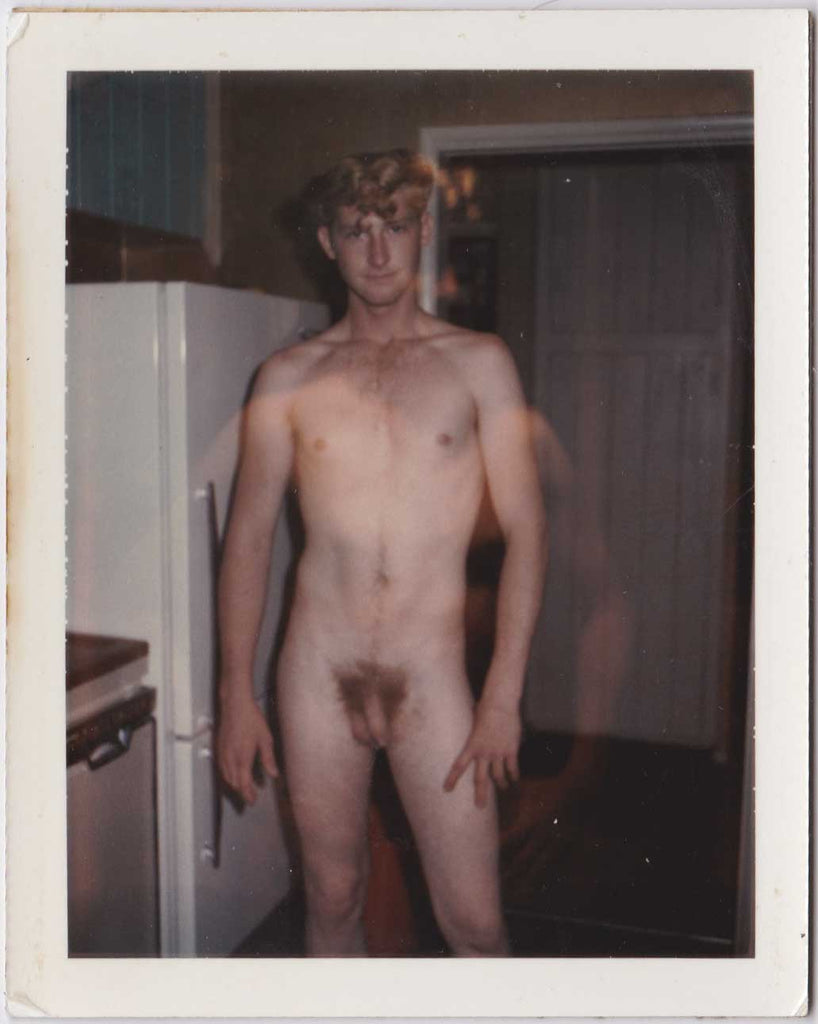 Lithe Blond Guy by Refrigerator vintage gay Polaroid double exposure