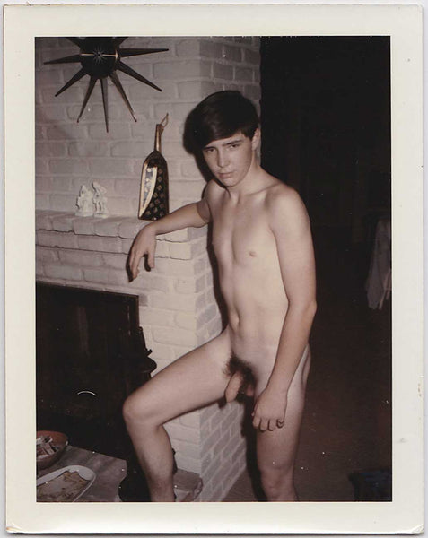 Male Nude with Direct Gaze vintage gay color Polaroid