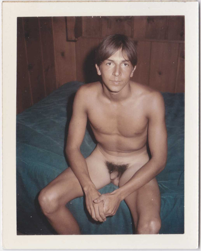 vintage gay Polaroid seated male nude
