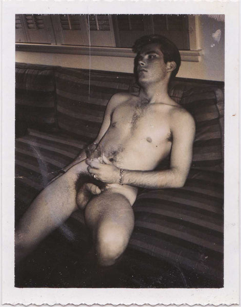 Male Nude Holding Glass: Vintage Gay Polaroid