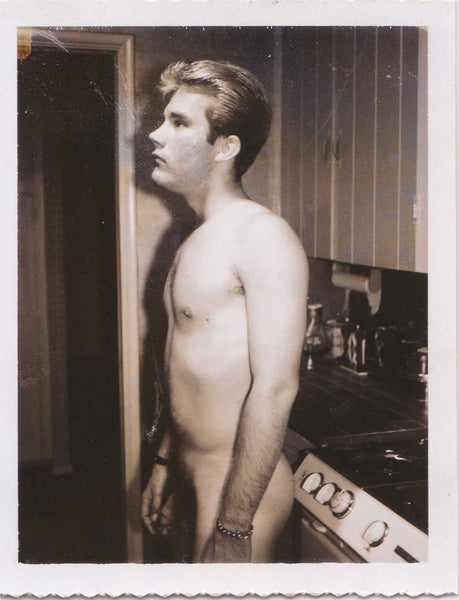 Male Nude in Kitchen 2: Vintage Polaroid