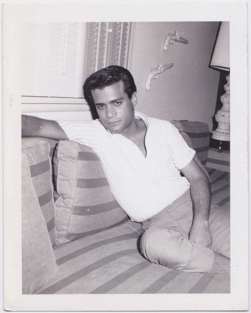 Handsome Man on Sofa Vintage Gay Polaroid
