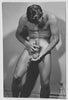 Male Nude Pointing Up vintage gay snapshot