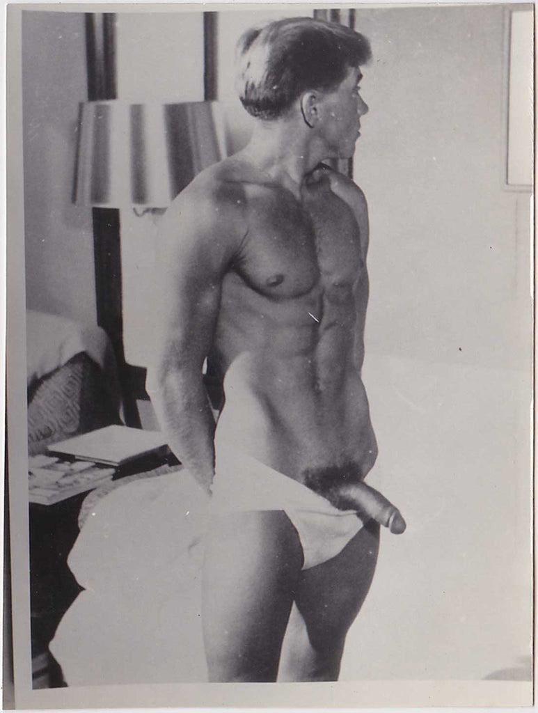 Vintage gay photo Male Nude with Dropped Tighty-Whities