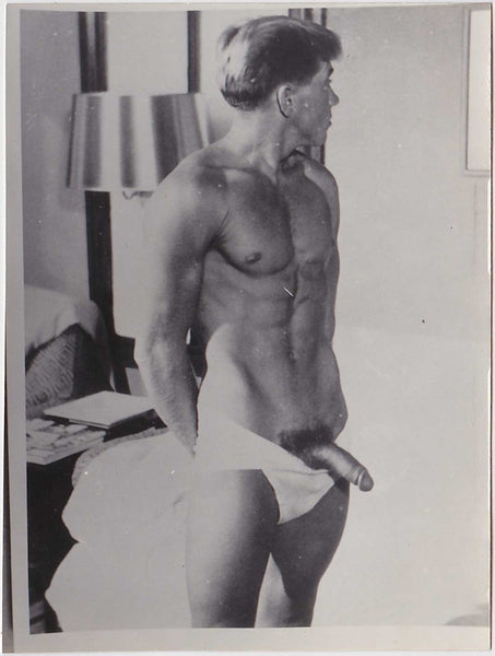 Vintage gay photo Male Nude with Dropped Tighty-Whities