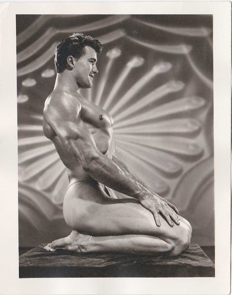 Male Nude Sitting on Heels vintage gay photo AMG Athletic Model Guild