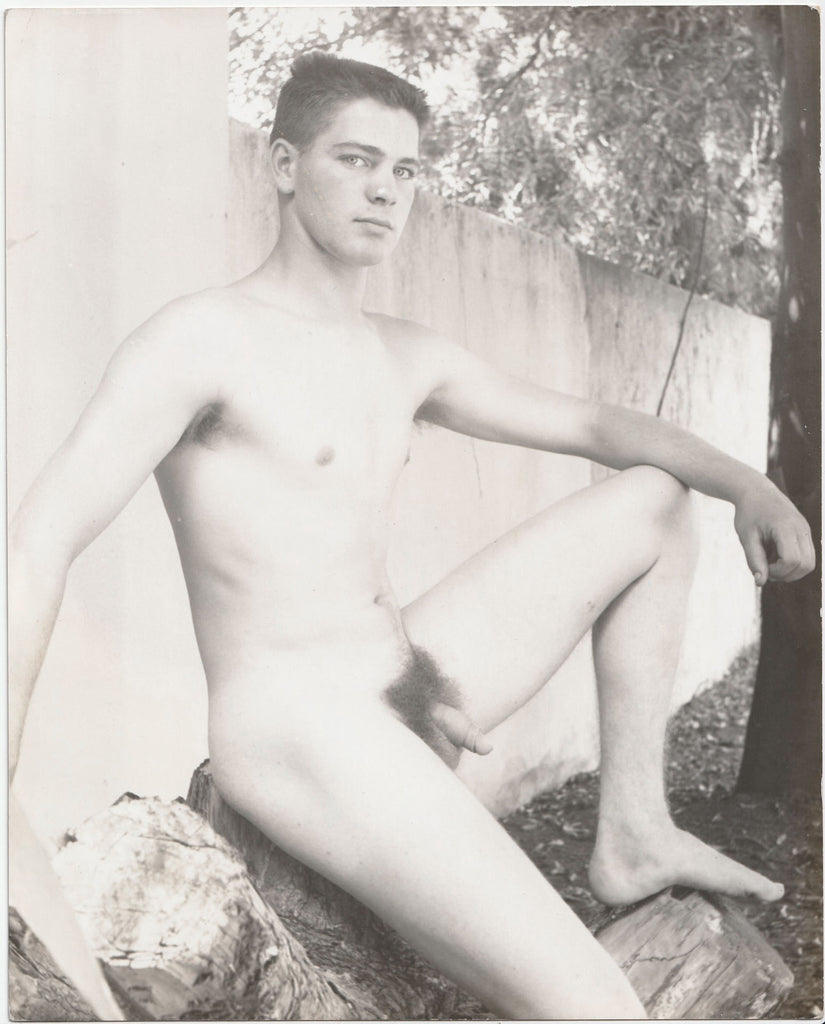 Serious Male Nude Before a Wall vintage gay photo by Pat Milo