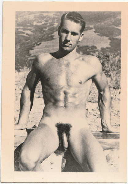 Male Nude Sitting on Wall vintage gay photo