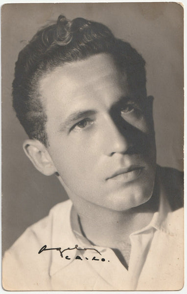 Beautiful studio portrait of a handsome man. "Angelo CAIRO" Real Photo Postcard