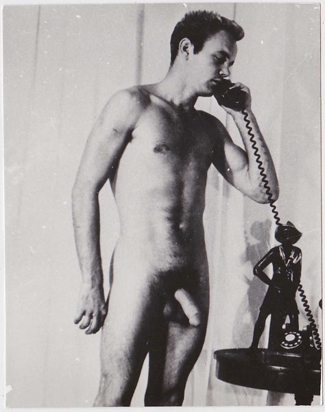 Male Nude on the Phone vintage gay photo