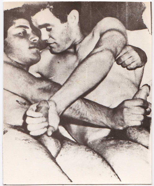 Male Lovers Embrace vintage gay photo copy print