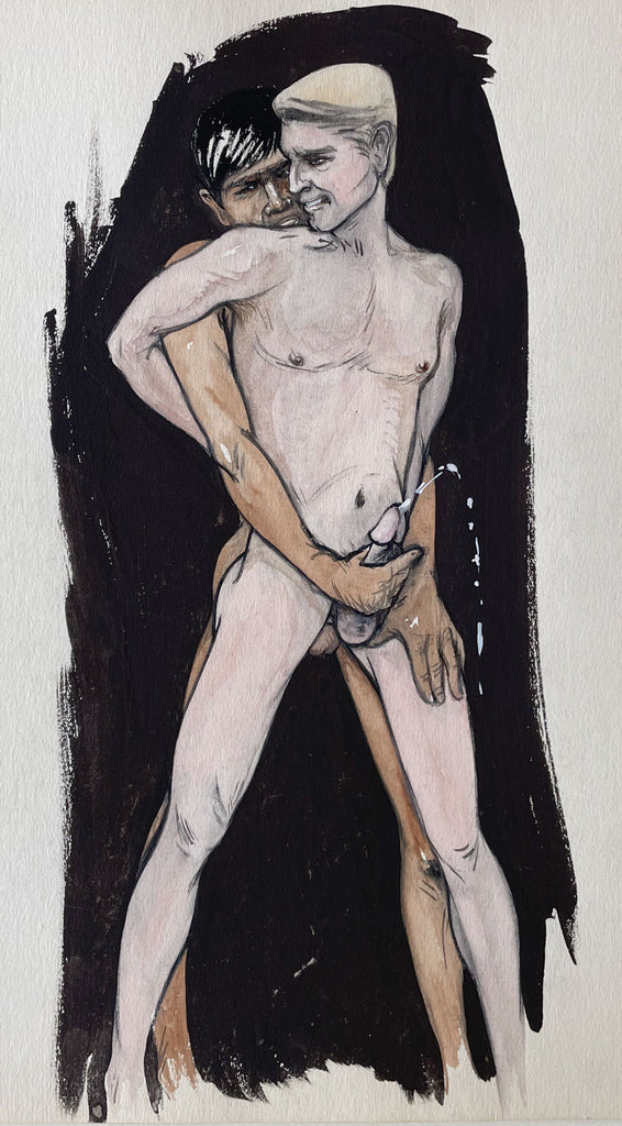 Fine original gouache drawing on heavyweight "Papeteries F. Barjon" paper attributed to Fernand Niedergang (1920-1981).
