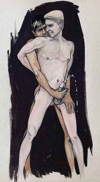 Fine original gouache drawing on heavyweight "Papeteries F. Barjon" paper attributed to Fernand Niedergang (1920-1981).