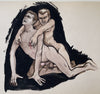 Fine original gouache drawing on heavyweight "Papeteries F. Barjon" paper attributed to Fernand Niedergang (1920-1981, died in Paris).