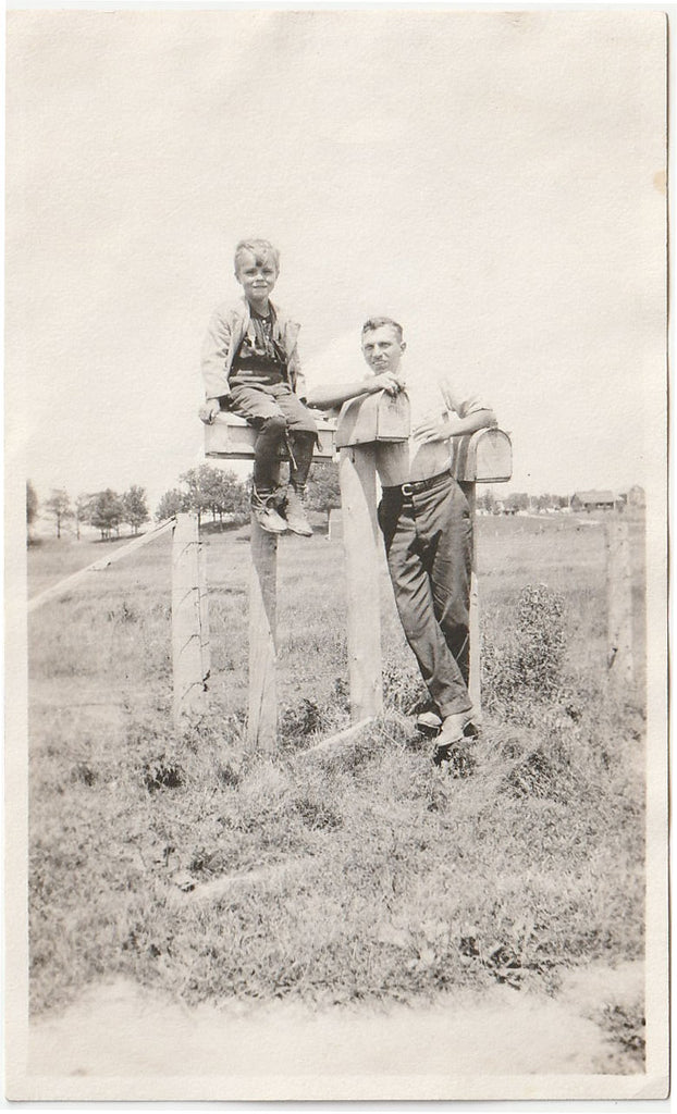 Father and Son at Mailbox