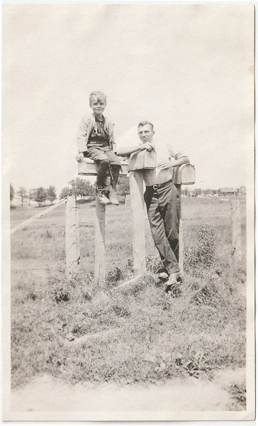 Father and Son at Mailbox