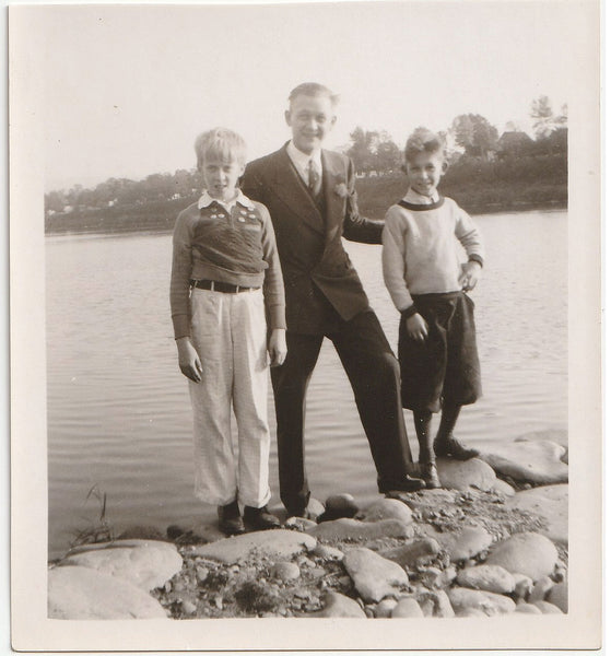 Father and Two Sons by the Water