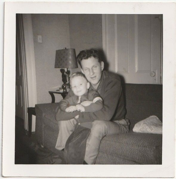 Father and Son on Sofa