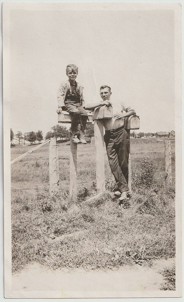 Father and Son on Mailbox