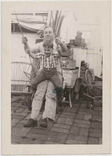 Father and Son on Swing
