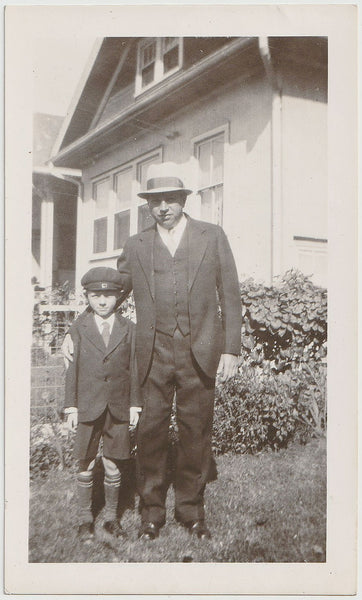 Father and Son in Back Yard