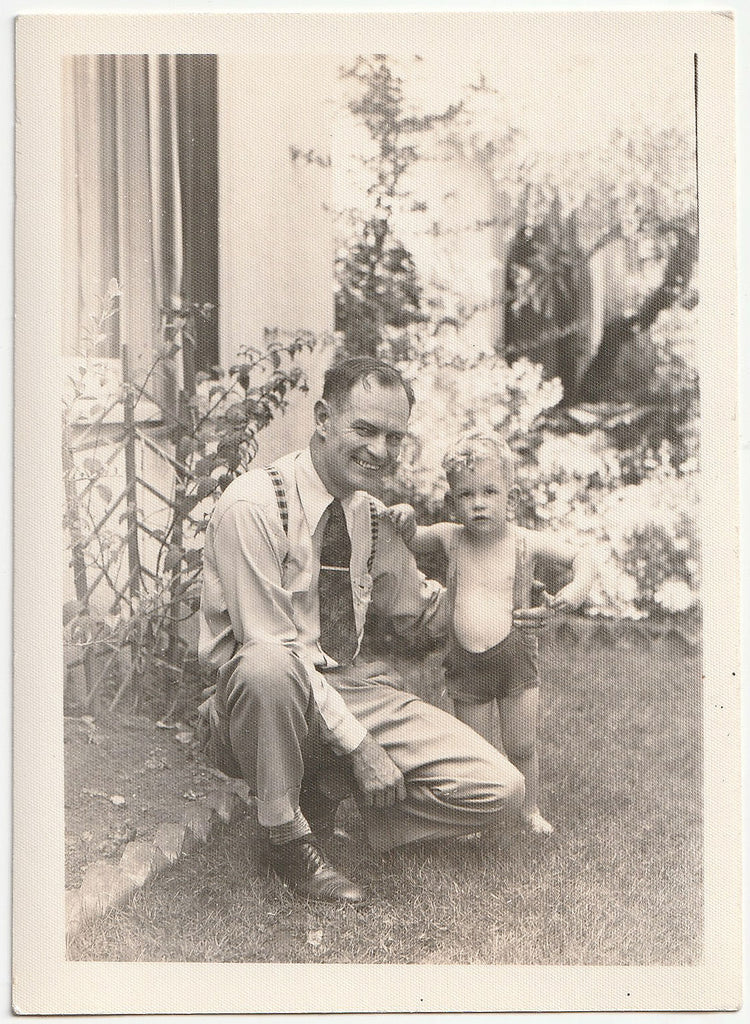 Father and Son in Bathing Suit