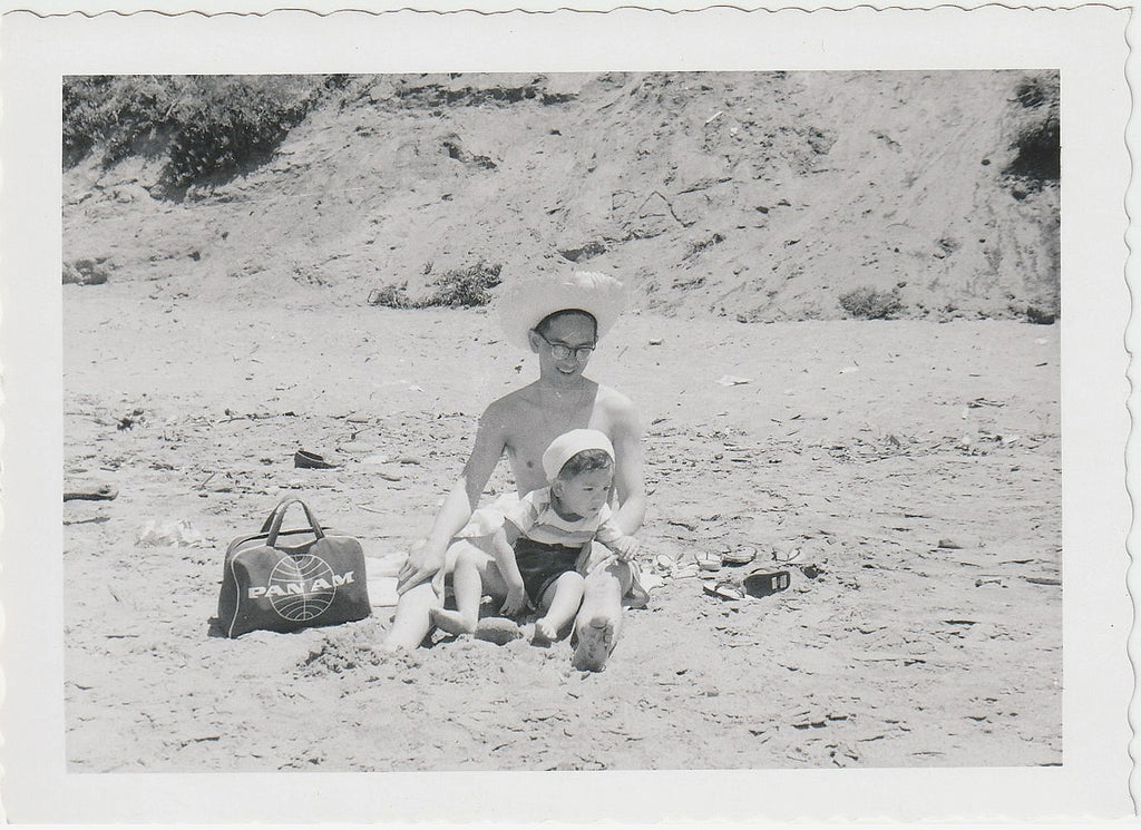 Father and Son with PAN AM bag.