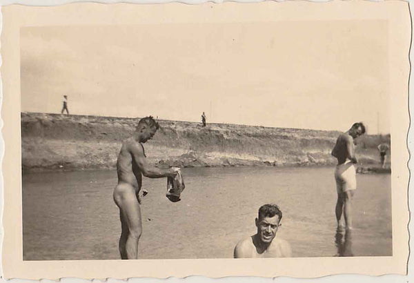 Naked Guy Holding Underwear vintage gay photo