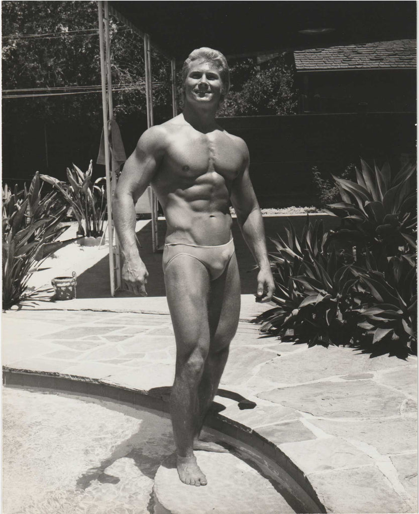 Vintage gay photo "Gems" Bodybuilder Standing in Pool