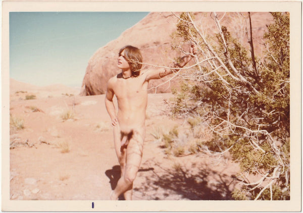 Long-Haired Naked Guy Holding Creosote Bush