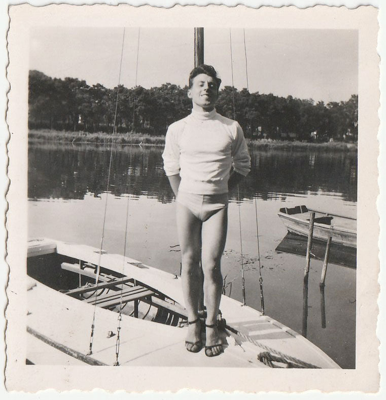 Man Up Against Mast vintage gay photo