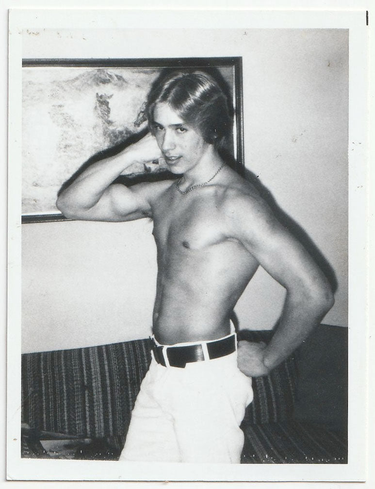Shirtless Guy Flexing vintage gay photo
