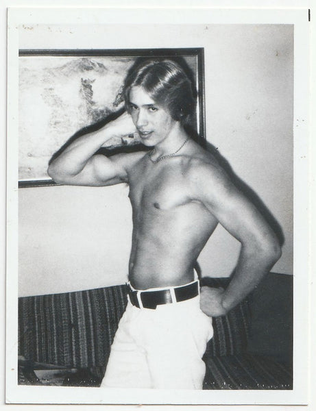 Shirtless Guy Flexing vintage gay photo
